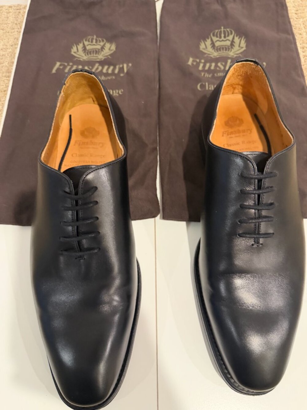 Black Oxford Shoes - Richelieu Oxford Noir - Finsbury - Mens US 10.5